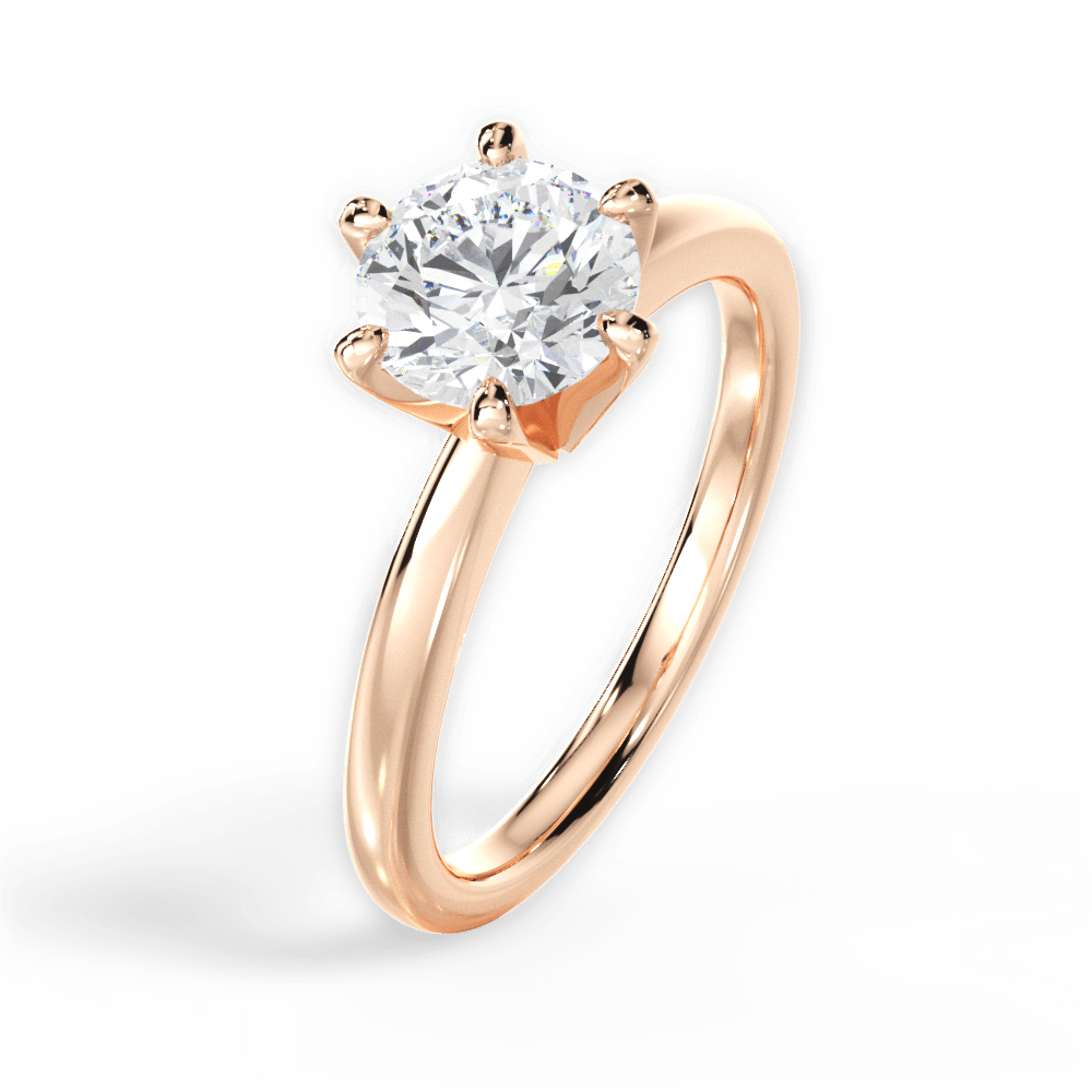 Bella Round Cut Lab Grown Diamond 18Kt Rose Gold Engagement Ring - View 4