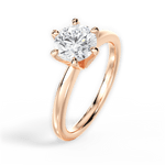 Bella Round Cut Lab Grown Diamond 18Kt Rose Gold Engagement Ring - View 4