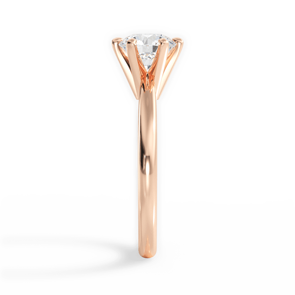 Bella Round Cut Lab Grown Diamond 18Kt Rose Gold Engagement Ring - View 3