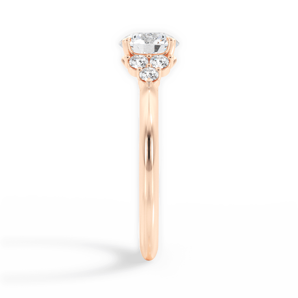 Celeste Round Cut Lab Grown Diamond 18Kt Rose Gold Engagement Ring - View 3