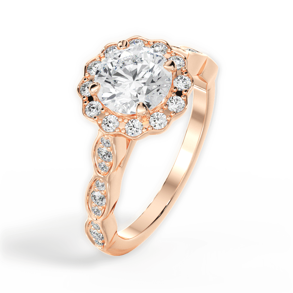 Jane Round Cut Lab Grown Diamond 18Kt Rose Gold Engagement Ring - View 4