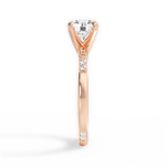 Bonnie Round Cut Lab Grown Diamond 18Kt Rose Gold Engagement Ring - View 2