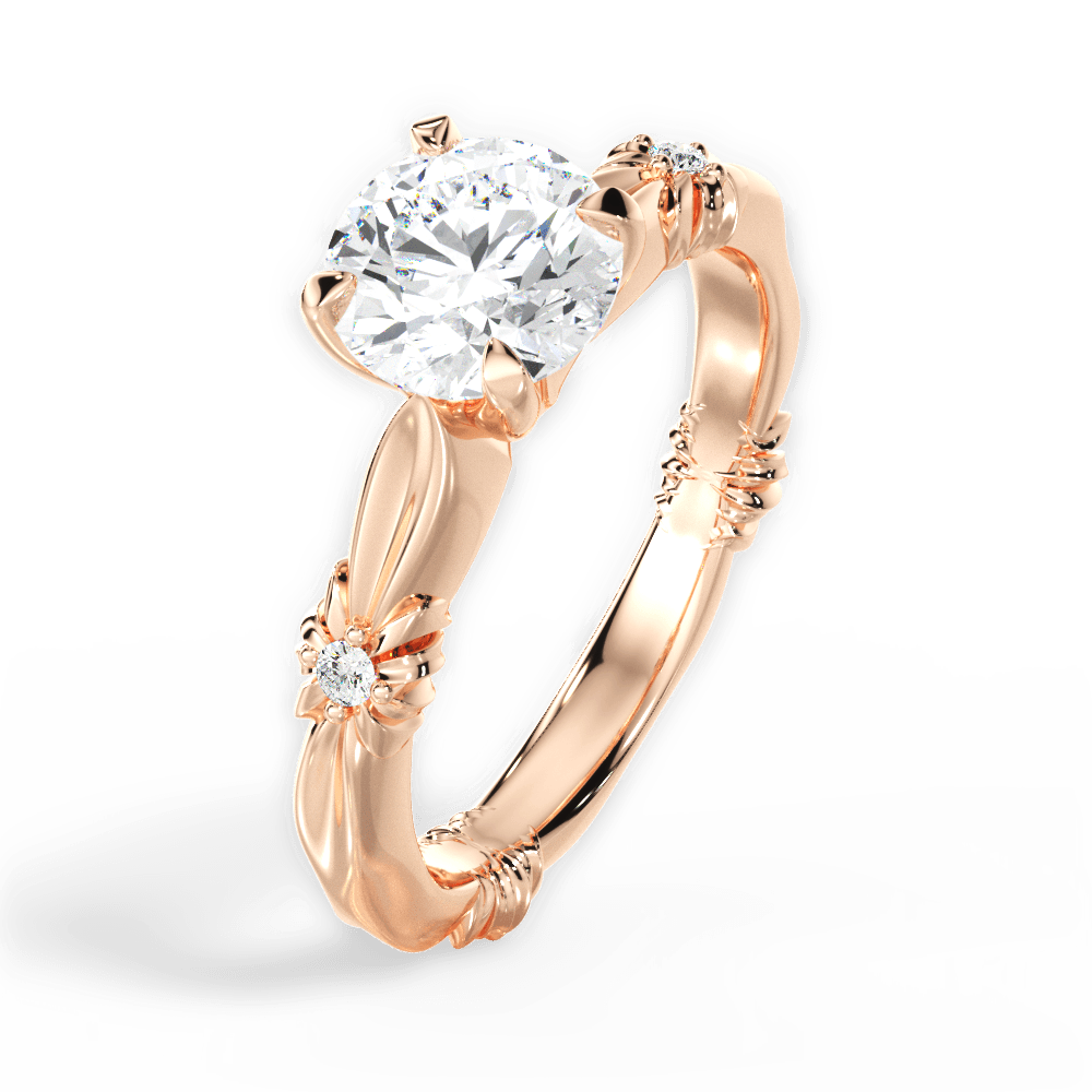 Claire Round Cut Lab Grown Diamond 18Kt Rose Gold Engagement Ring - View 4