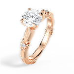 Claire Round Cut Lab Grown Diamond 18Kt Rose Gold Engagement Ring - View 4