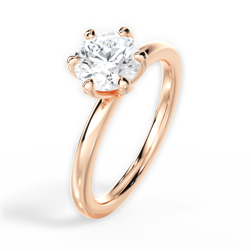 Ella Round Cut Lab Grown Diamond 18Kt Rose Gold Engagement Ring - View 4