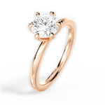 Ella Round Cut Lab Grown Diamond 18Kt Rose Gold Engagement Ring - View 4