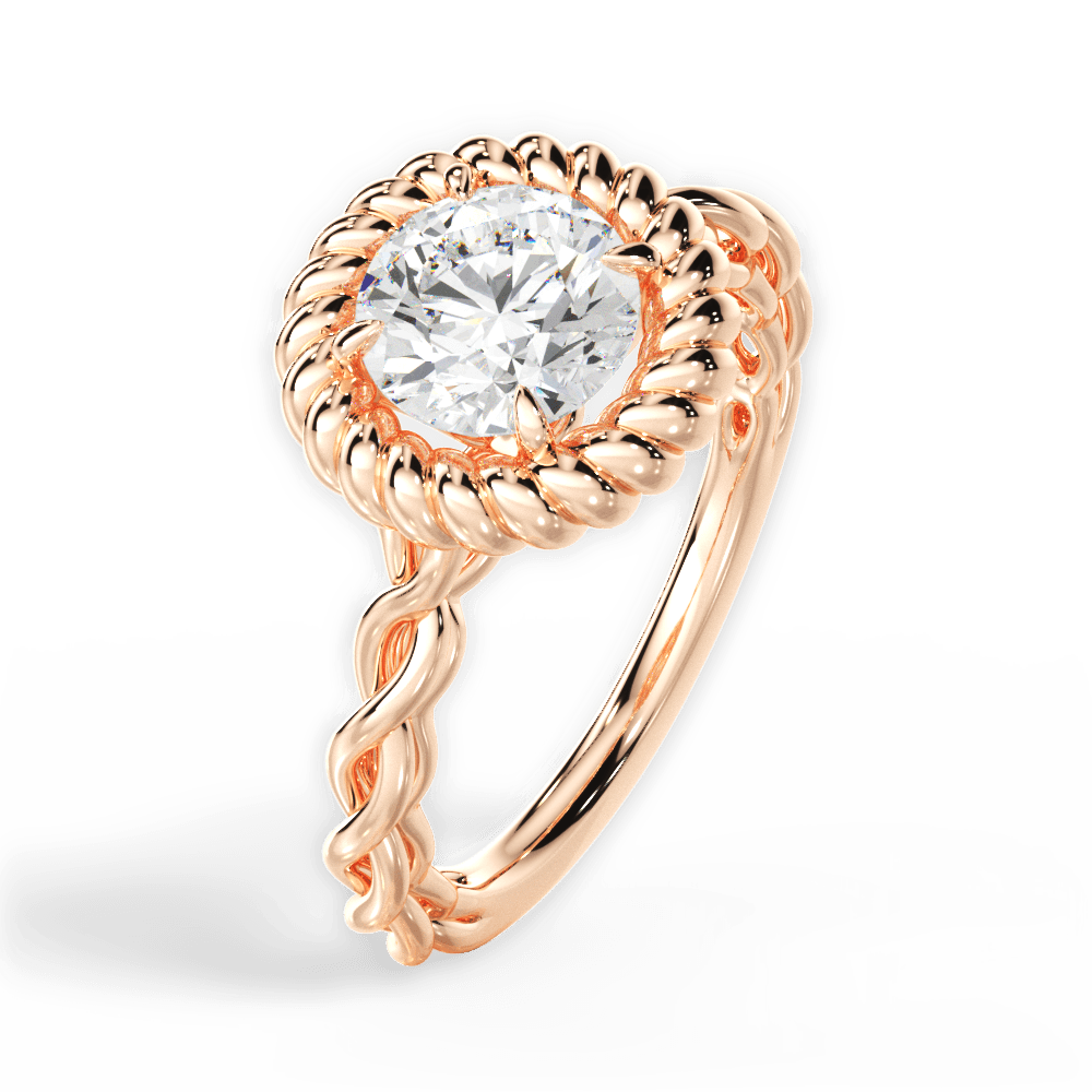 Belinda Round Cut Lab Grown Diamond 18Kt Rose Gold Engagement Ring - View 3