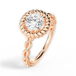 Belinda Round Cut Lab Grown Diamond 18Kt Rose Gold Engagement Ring - View 3