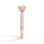 Kylie Round Cut Lab Grown Diamond 18Kt Rose Gold Engagement Ring - View 2