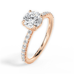 Elsie Round Cut Lab Grown Diamond 18Kt Rose Gold Engagement Ring - View 3