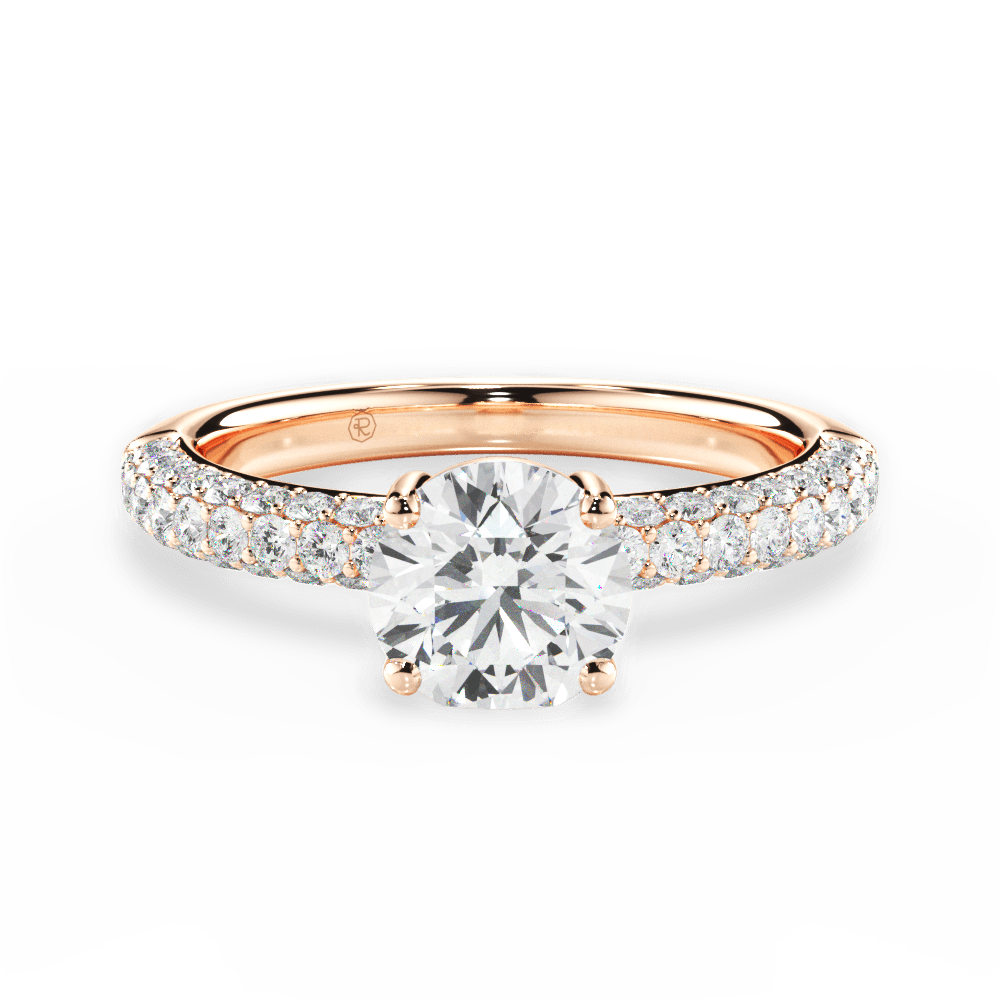 Kylie Round Cut Lab Grown Diamond 18Kt Rose Gold Engagement Ring