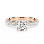 Kylie Round Cut Lab Grown Diamond 18Kt Rose Gold Engagement Ring
