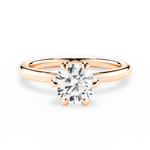 Ella Round Cut Lab Grown Diamond 18Kt Rose Gold Engagement Ring