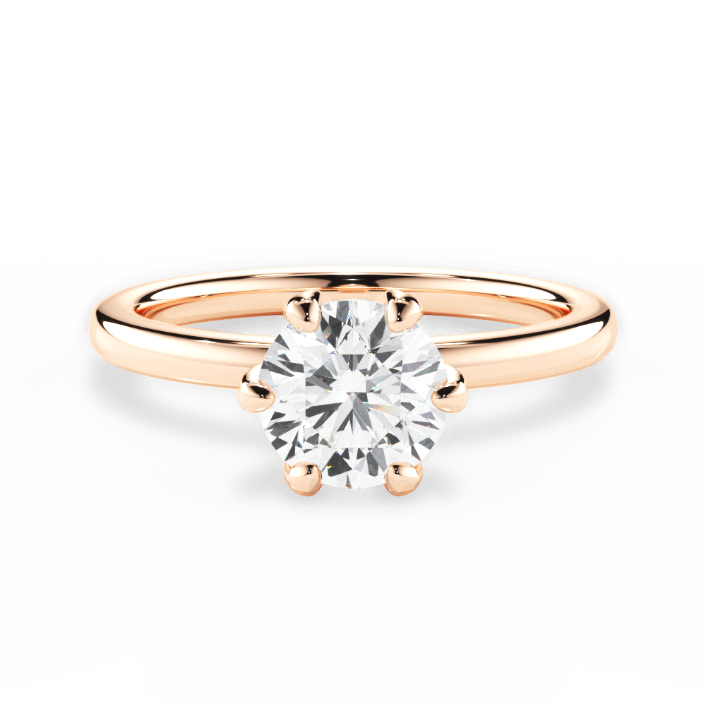 Ella Round Cut Lab Grown Diamond 18Kt Rose Gold Engagement Ring