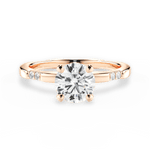 Bonnie Round Cut Lab Grown Diamond 18Kt Rose Gold Engagement Ring