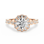 Jane Round Cut Lab Grown Diamond 18Kt Rose Gold Engagement Ring