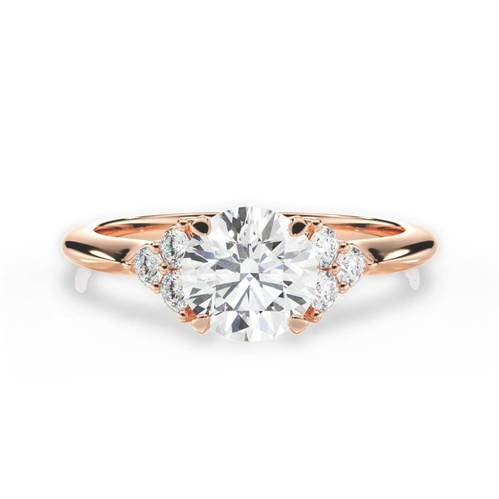 Celeste Round Cut Lab Grown Diamond 18Kt Rose Gold Engagement Ring