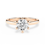 Bella Round Cut Lab Grown Diamond 18Kt Rose Gold Engagement Ring