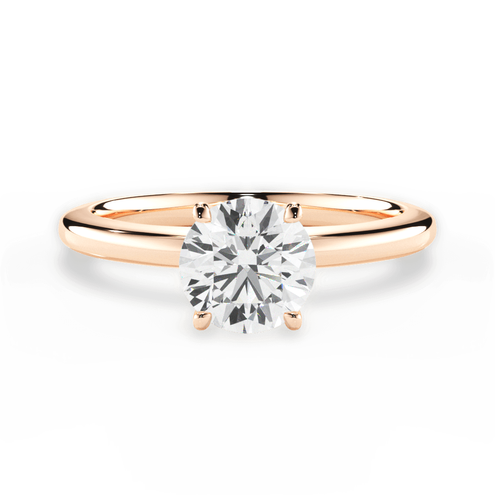 Cara Round Cut Lab Grown Diamond 18Kt Rose Gold Engagement Ring