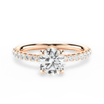 Elsie Round Cut Lab Grown Diamond 18Kt Rose Gold Engagement Ring