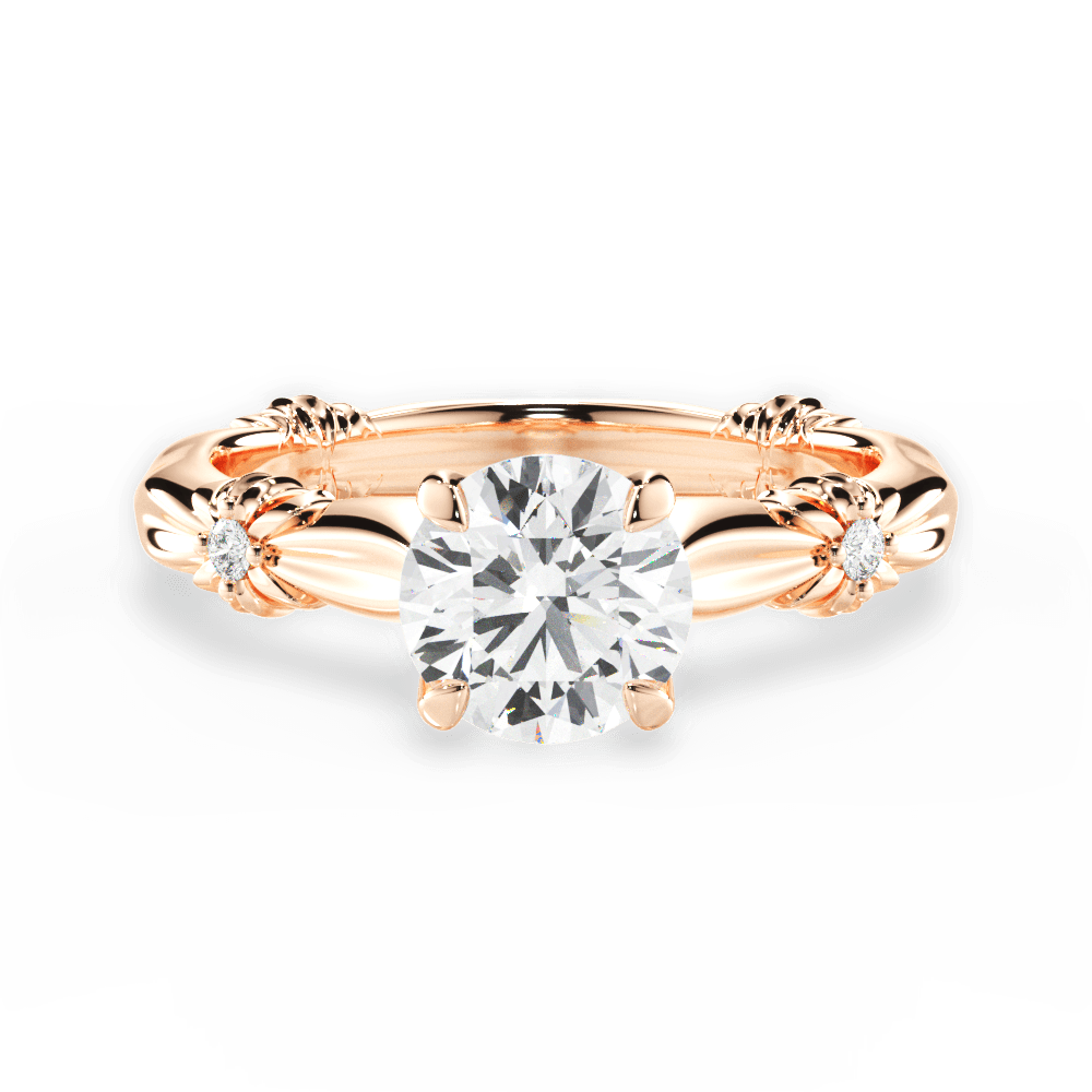 Claire Round Cut Lab Grown Diamond 18Kt Rose Gold Engagement Ring