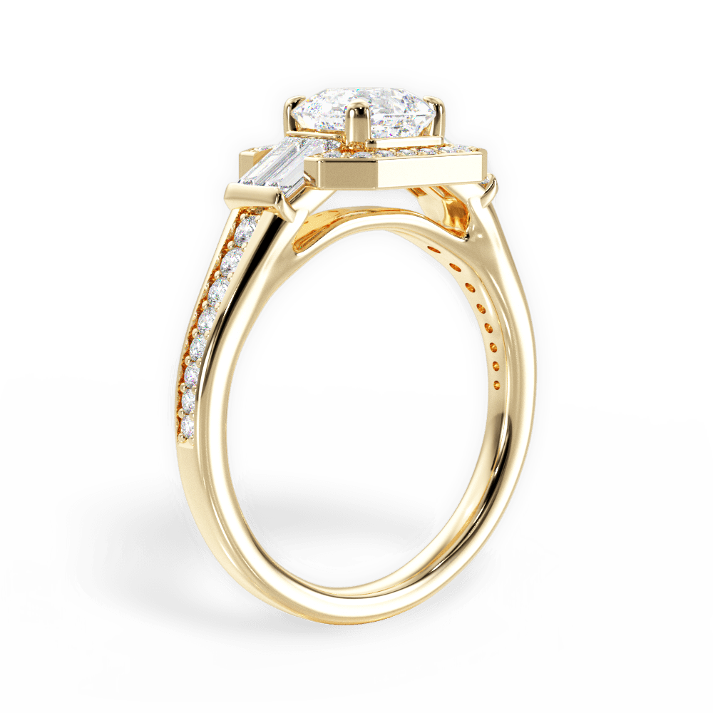 Katherine Asscher Cut Lab Grown Diamond 18Kt Yellow Gold Engagement Ring - View 2
