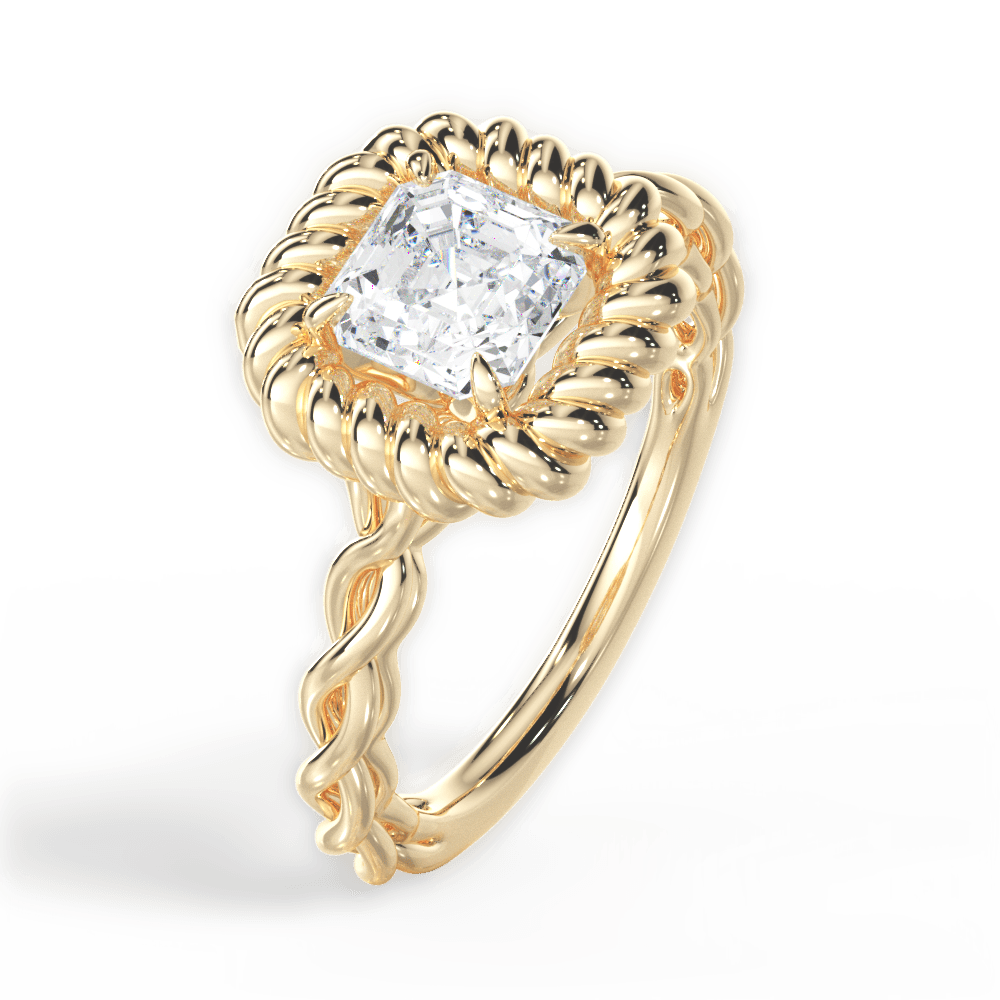 Belinda Asscher Cut Lab Grown Diamond 18Kt Yellow Gold Engagement Ring - View 2
