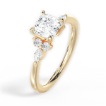 Cynthia Asscher Cut Lab Grown Diamond 18Kt Yellow Gold Engagement Ring - View 4