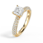 Kira Asscher Cut Lab Grown Diamond 18Kt Yellow Gold Engagement Ring - View 3