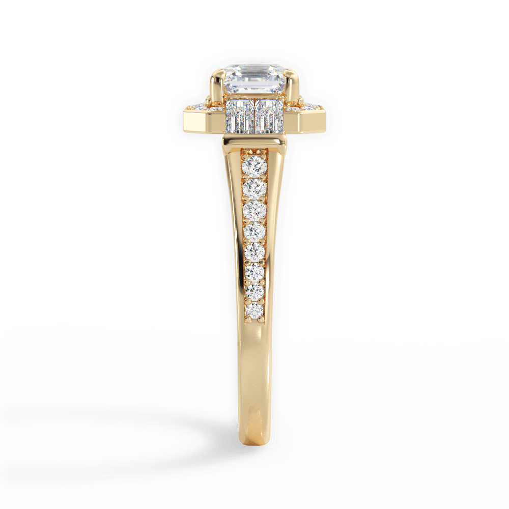 Katherine Asscher Cut Lab Grown Diamond 18Kt Yellow Gold Engagement Ring - View 3