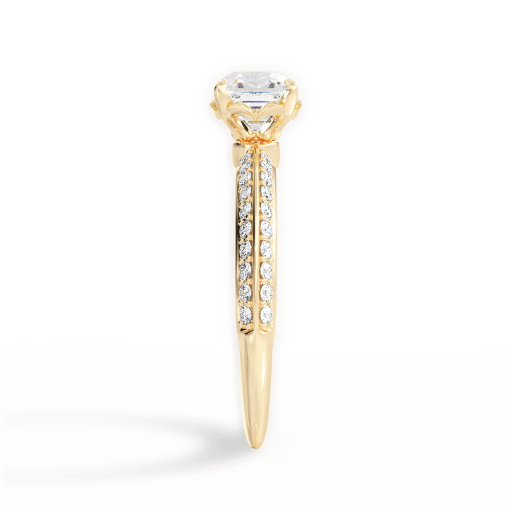 Gail Asscher Cut Lab Grown Diamond 18Kt Yellow Gold Engagement Ring - View 4