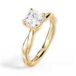 Bianca Asscher Cut Lab Grown Diamond 18Kt Yellow Gold Engagement Ring - View 4