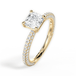 Kristen Asscher Cut Lab Grown Diamond 18Kt Yellow Gold Engagement Ring - View 2