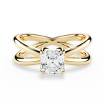 Ada Asscher Cut Lab Grown Diamond 18Kt Yellow Gold Engagement Ring