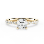 Elsie Asscher Cut Lab Grown Diamond 18Kt Yellow Gold Engagement Ring
