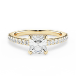 Joan Asscher Cut Lab Grown Diamond 18Kt Yellow Gold Engagement Ring