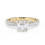 Kylie Asscher Cut Lab Grown Diamond 18Kt Yellow Gold Engagement Ring