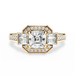 Katherine Asscher Cut Lab Grown Diamond 18Kt Yellow Gold Engagement Ring
