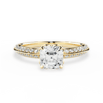 Gail Asscher Cut Lab Grown Diamond 18Kt Yellow Gold Engagement Ring
