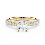 Kira Asscher Cut Lab Grown Diamond 18Kt Yellow Gold Engagement Ring