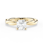 Bianca Asscher Cut Lab Grown Diamond 18Kt Yellow Gold Engagement Ring