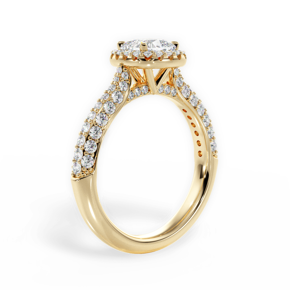 Lucy Cushion Cut Lab Grown Diamond 18Kt Yellow Gold Engagement Ring - View 3