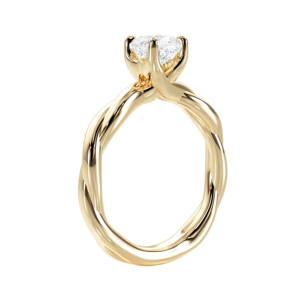 Bianca Cushion Cut Lab Grown Diamond 18Kt Yellow Gold Engagement Ring - View 2