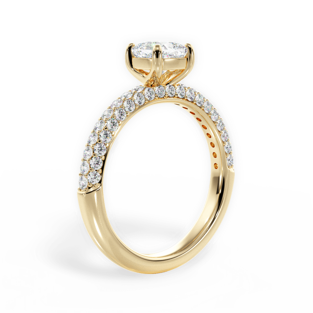Kylie Cushion Cut Lab Grown Diamond 18Kt Yellow Gold Engagement Ring - View 3