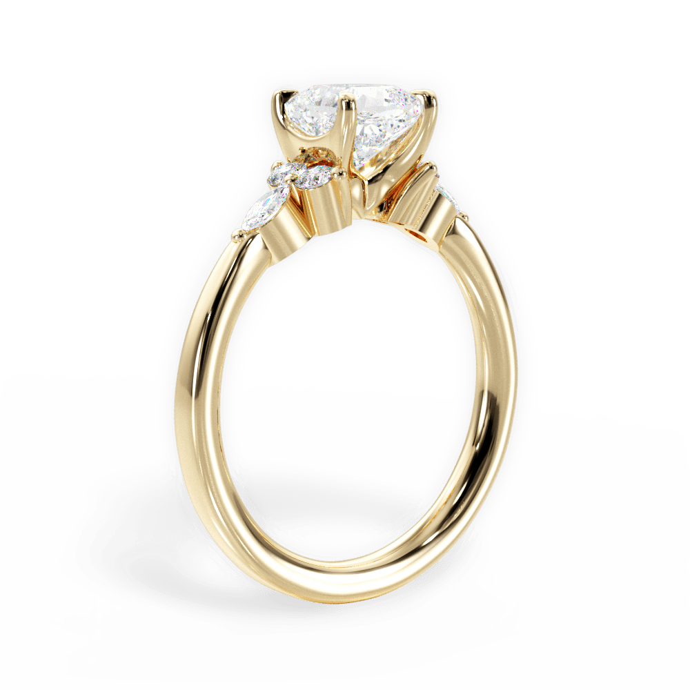 Cynthia Cushion Cut Lab Grown Diamond 18Kt Yellow Gold Engagement Ring - View 4