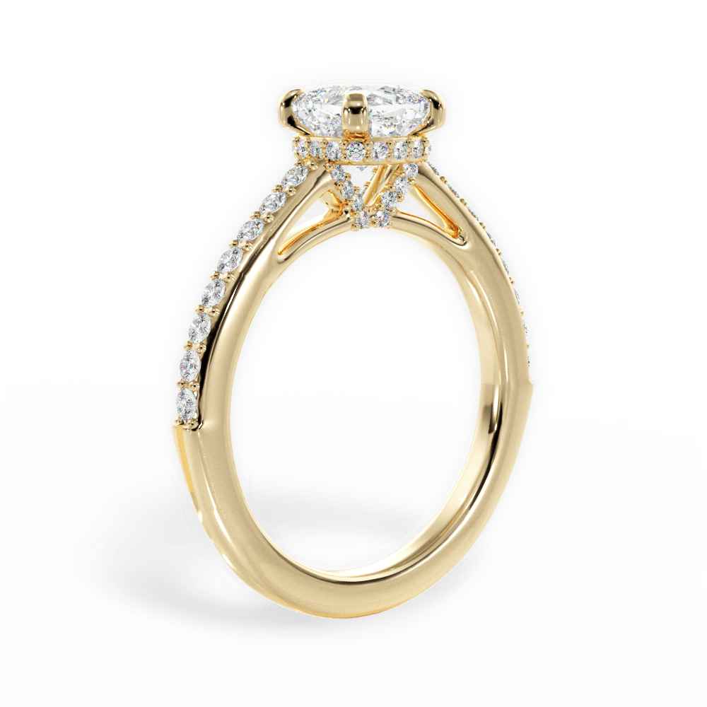 Joan Cushion Cut Lab Grown Diamond 18Kt Yellow Gold Engagement Ring - View 3