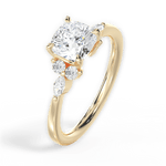 Cynthia Cushion Cut Lab Grown Diamond 18Kt Yellow Gold Engagement Ring - View 3
