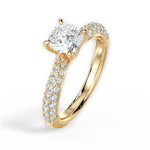 Kira Cushion Cut Lab Grown Diamond 18Kt Yellow Gold Engagement Ring - View 4