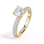 Kylie Cushion Cut Lab Grown Diamond 18Kt Yellow Gold Engagement Ring - View 4