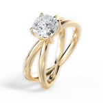 Ada Cushion Cut Lab Grown Diamond 18Kt Yellow Gold Engagement Ring - View 2